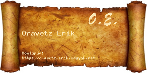 Oravetz Erik névjegykártya