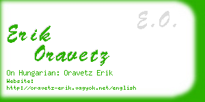 erik oravetz business card